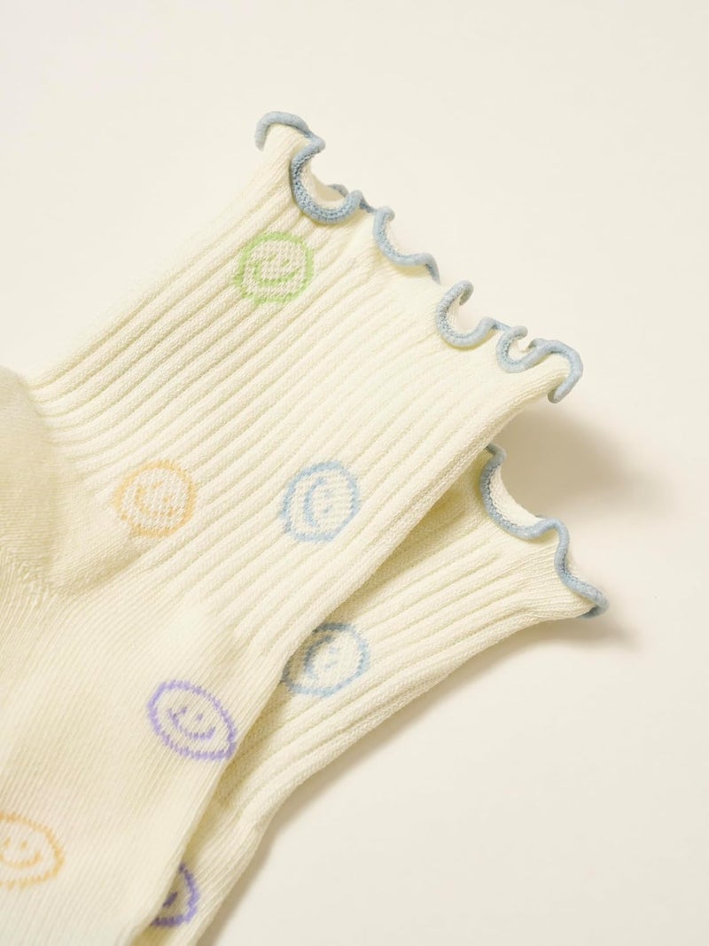 Shapes Studio Crew Half Calf Grip Socks, Cutest Fruits Pilates Socks, Ruffle socks, Non-Slip, Barre Yoga Fitness - Image 3